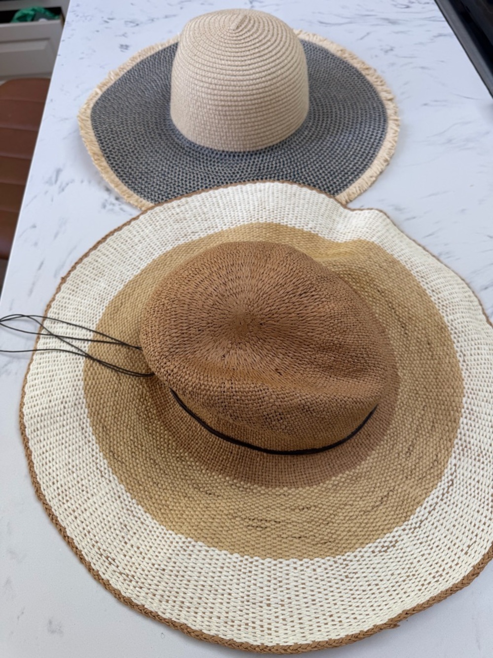Lulus Striped Wide-Brim Straw Sun Hat - Neutral Tones